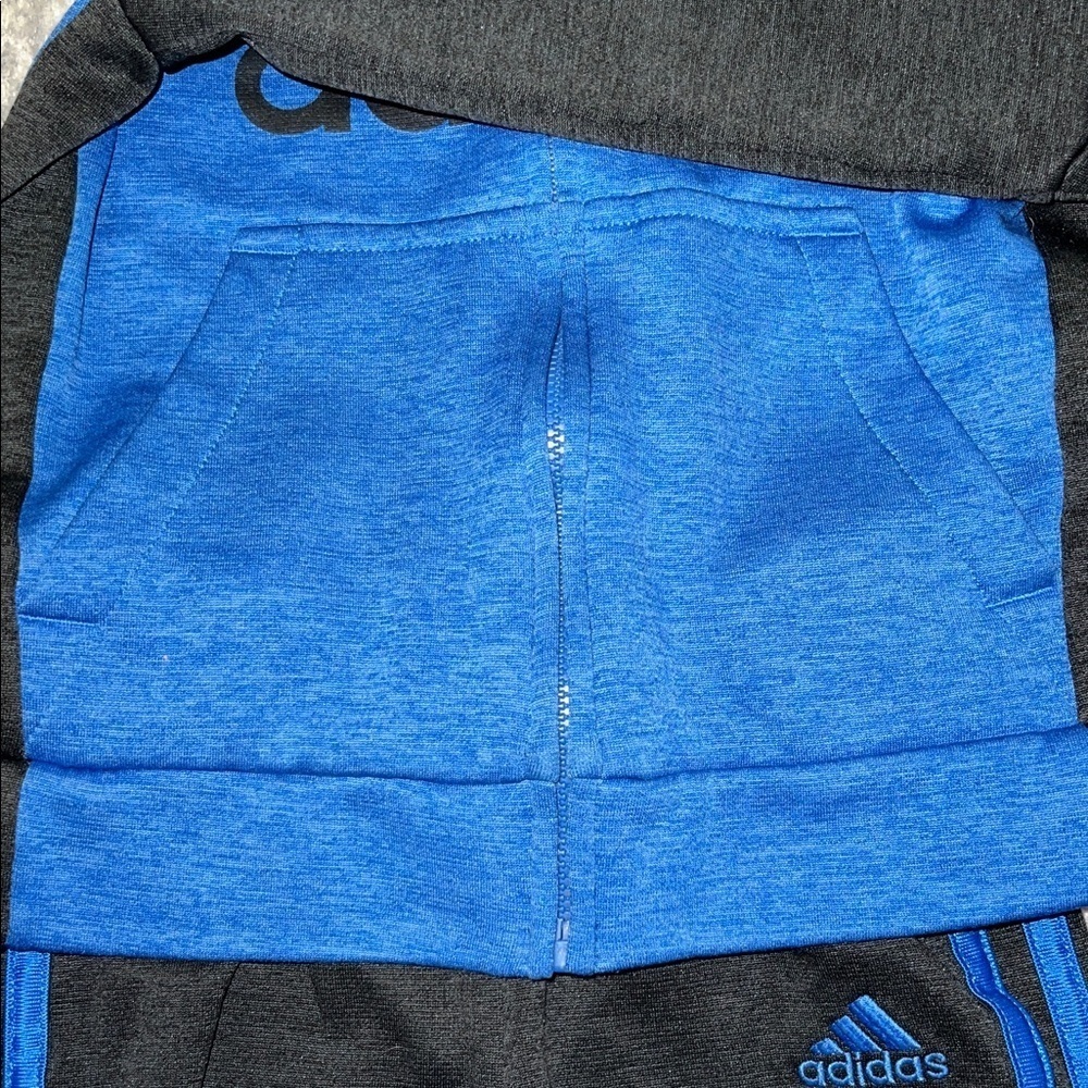 Adidas Black and Blue Hoodie Set - Picture 3 of 8